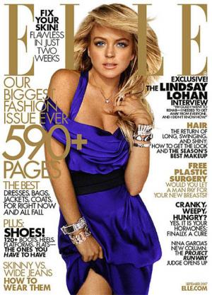 リンジー・ローハン、雑誌 「Elle」 9月号の表紙を飾る