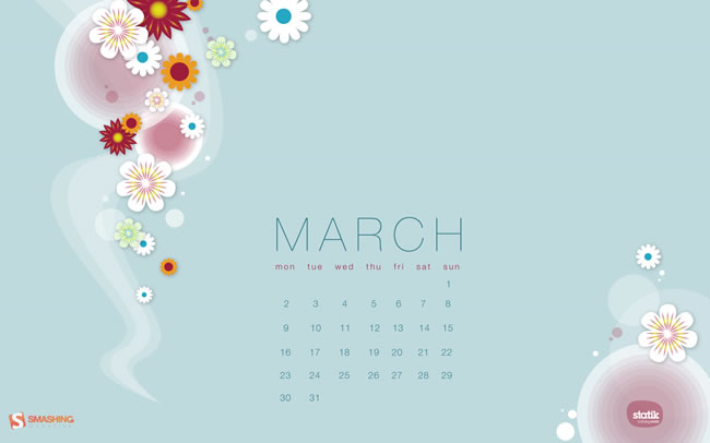 Desktop Wallpaper Calendar: March 2009